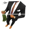 Nieuwe Koffie mannen Pak Mode 2 Stuk Notch Revers Platte Smoking Bruidsjonkers Blazer Voor Bruiloft Afstuderen Party222A