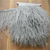 light grey ostrich feather trimming fringe ostrich feather fringe feather trim 5-6inch in width for sew craft custom333S
