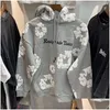 Men'S Plus Size Hoodies Sweatshirts Real Pics 3D Foam Printing Hoodie Men Women Fleece To Keep Warm Embroidered Letters Vintage Pl Dhhkf