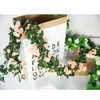 Decorative Flowers Artificial Rose Ivy Vine Wedding Decoration Silk Flower String Home Background Wall Hanging Party Outdoor