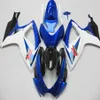 Anpassen für Suzuki GSXR 600 750 Verkleidungsset GSXR600 GSXR750 Verkleidungen 2006 2007 06 07 Blau weiße Verkleidungen240l