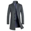 Misturas de lã masculina 2022 novo casaco de lã longo masculino moda ervilha casaco jaqueta misturas de lã outono inverno jaquetas de lã masculina plus size 5Xl 6Xl HKD230718