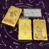 Outdoor Games Activities 1 Deck Gold Tarot Cards Plastic Foil Home Board Game Gift Astrology 78 Cards L702 230718