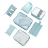 Sacs de rangement 9pcs pour voyager Zipper Tidy Tidy Cosmetics Sac à cordon étanche sous-vêtements Portable Portable Cube Cube Coussin de vêtements