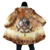 Hommes Laine Mélanges Native Wolf Animal Plume Pardessus Manteau 3D Imprimé Épais Chaud À Capuche Cape pour Hommes Coupe-Vent Polaire Unisexe Casual-5 HKD230718