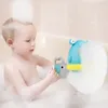 お風呂のおもちゃ吹き泡の赤ちゃんのお風呂のおもちゃかわいい漫画のサメとカニのバスルームスイミングプールおもちゃ屋外フォーム