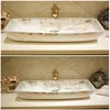 Rectangular shape Europe style chinese washbasin sink Jingdezhen Art Counter Top ceramic bathroom sink ceramic sink300b