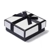 Boîtes à bijoux 1824 pièces boîte à bijoux en papier carré décor nœud papillon avec éponge noire pour collier boucles d'oreilles bricolage emballage cadeau 7.2x7.3x3.1 ~ 3.2cm 230718