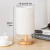 Autre décor à la maison USB lampe de chevet veilleuses lampe de table pour chambre lampe de bureau en bois veilleuse de chevet avec abat-jour cylindrique décor à la maison 230718