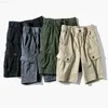 Men's Shorts 2022 Summer New Style Solid Color Micro-elastic Casual Shorts Slim Cotton Overalls Fashion Trend Thin Multi-pocket Pants L230719