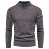 Męskie swetry męskie golf pół wełny jesienne jesień zima ciepła solidna wygodna długie rękaw Slim Fit Ubrania na dzianinowy sweter samiec L230719