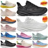 Koşu Ayakkabıları Hoka Clifton 9 Havadar Mavi Üçlü Siyah Beyaz Canlı Turuncu Kıyı Gökyüzü Erkek Nefes Allable Rahat All Maç Düz Jogging Womens Hafif Sneakers