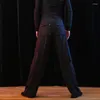 Abbigliamento da palcoscenico Professione moderna Danza Uomo Pantaloni lunghi slim Abbigliamento Danca Orient Adulto Latino Adatto per prestazioni e pratica DWY468