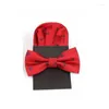 Noeuds papillon pour hommes Skull Slim Fashion Black Bowtie Party Navy Neck Tie Set Serviette de poche rouge