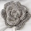 Elegante scintillante strass di cristallo pieno strass da sposa grande fiore rosa spilla spilla regalo di fine anno accessorio300P