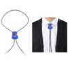 Bolo Ties American Cowboy Neckties Necklace Men for Men Boolo Ties bola Ties with Guitar ShapeペンダントPUレザーロープHKD230719