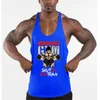 Regatas masculinas Colete de marca Muscle Fashion Academia Colete masculino Top sem mangas Listras Vestuário Bodybuilding Mono Fitness Sweatshirt 230718