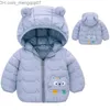 Coat 2021 Winter Boys' Warm Jacket Autumn Fashion Baby Girls Cute Cartoon Zipper Jacket Hooded Jacket Children's Jacket Z230719