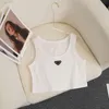 Kadın Tankları Sıradan Renk Camisole Fransız Spor Tarzı Kişilik Pamuk T-Shirt Üstü Kadınlar