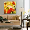 Flowers Canvas Art Poppies Upclose Handcrafted Abstract Painting Modern Decor for Office