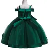 Flickans klänningar 3-10 år barns julfestklänning Girl Decal Elegant Wedding Dress Bowtie Children's Birthday Ball Dress 230718