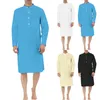 Chemises décontractées pour hommes Vêtements islamiques Mode musulmane Homme Robes longues Manches solides Arabe Arabe Simple Hommes Chemise Jubba Thobe Style rétro