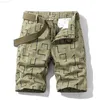 Shorts masculino iSurvivor 2022 Shorts masculinos de algodão cargo shorts masculinos de verão calças militares na altura do joelho ferramental ao ar livre casual cor sólida L230719