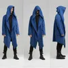 Мужская шерстяная смеси мужская одежда Outwear Зимнее унисекс повседневное открытое стежка с капюшоном с длинным плащом