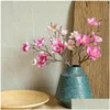 Fleurs décoratives Couronnes Magnolia Artificielle Simation Faux Bricolage Décoration De Mariage Maison Bouquet Faux Branche Drop Delivery Garden Dhxzo