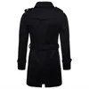 Men's Wool Blends Europe and America Long Wool Blends Coat Men Autumn Winter Double Breasted Windbreaker Jacket Men Brand Pea Coat US Size XXL HKD230718