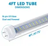 25st LED -ljusrör 4ft 60W, platt 3 rad 288st LED -chips, LED -ersättningslökor för 4 fot lysrör, lagerbutikljus