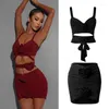 مرحلة ارتداء الرقص اللاتيني ملابس النساء زهرة الزهور قمم Red Skirt Sexy Rumba Performance Costume Adult Summer Practice DNV18009