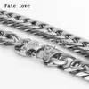 Fate Love 18 '' -40 '' 12mm高品質ステンレス鋼の男性バイカーソリッドキューバリンクチェーン縁石ネックレスファッションジュエリー277k