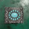 1 datorer Western Turquoise Stone Cowgirl Cowboy Belt Buckle For Men Women Fit 4cm breda jeansbälten Head254p