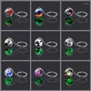 Keychains Luminous Keychain Creative Yin And Yang Good Evil Glass Ball Pendant Key Ring Mutual Restraint Group Trinket Gift For Friend