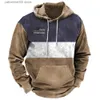 Felpe con cappuccio da uomo Felpe 2023 autunno e inverno felpa con cappuccio da uomo top snapshot 3d western jeans americano lungo uomo casual modalità manica lunga pullover uomo T230719