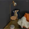 Floor Lamps Round Wood Metal Table Led Lamp For Living Room Wireless Charging Function Standing Bedroom Beside Light Home Decor