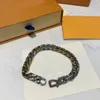 Chaîne cubaine Titanium Ice Out Chain Mens Designer Bracelets Tennis Chain Mixed Color Bracelet Fashion Classic