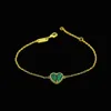 sell copper gold plated natural stone jewelry whole peach heart agate Malachite Bracelet for women charms jewelry gift fou259Z