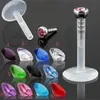 Lip Stud L16 Mix 10 Kleuren 200 Stuks Veel Mode Uv Bioflex Labert Bar Lip Piercing Sieraden Labret Ring Body jewelry271A