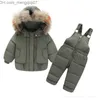 Down Coat White duck down jacket children large real fur collar children's boy ski suit park coat women's Down jacket Z230719