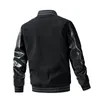 Vestes pour hommes Arrivée Veste de baseball pour hommes Bomber Vestes Automne Hiver Vêtements Manches en cuir Mince Coton Manteaux Taille M-3XL 230718