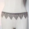 Moda donna vita catena danza del ventre cintura gioielli abbigliamento da ballo vestito costume strass per prestazioni di danza del ventre