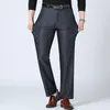 Costumes pour hommes Style automne hiver Slim pantalons décontractés mode affaires Stretch pantalon hommes marque pantalon droit noir marine grande taille