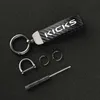 Bilnyckel Nissan sparkar Car Carbon Fiber Leather Keychain Buckle Jewelry Nyckelringar för Nissan Kicks 20162019 2020 2021 2022 Bil X0718