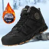 Buty zimowe mężczyźni wysokiej jakości ciepły armia but Waterproof śnieg 2023 bez poślizgu skórzane buty do kostki