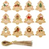 Joias Bolsas Bolsas Etiquetas de Presente de Natal Com Corda de Embalagem Feito à Mão Etiqueta de Embrulho de Doces para Decoração de Árvore Pendurar Cartão de Etiqueta 331i