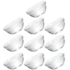 Dinnerware Sets 10 Pcs Snack Plate Small Bowls Clear Glass Pudding Stackable Dessert Serving Cups