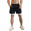 Herr shorts män 2 i 1 springa shorts jogging gym fitness träning snabb torr utomhus strand korta byxor manliga sommar sport träning zip pocket l230719