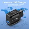 Carregador rápido USB PD 18W 3A QC 3.0 Carregadores de celular USB tipo C saídas 2 em 1 adaptador de fonte de alimentação adequado para UE EUA Reino Unido